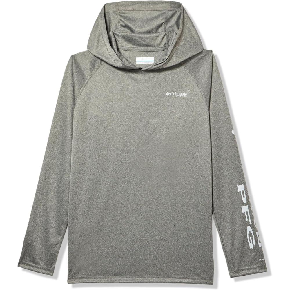 imageColumbia Youth PFG Terminal Tackle Long Sleeve HoodieCharcoal HeatherCool Grey Logo