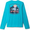 Columbia Boys’ Terminal Tackle PFG Fish Bars Long Sleeve(Ocean Teal Graphic)
