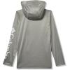 Columbia Youth PFG Terminal Tackle Long Sleeve Hoodie(Charcoal Heather/Cool Grey Logo)