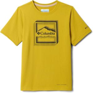 Columbia Boys Tech Trail Utility Short Sleeve Graphic Crew(Antique Moss/Dotty Landscape)