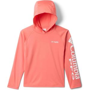 Columbia Youth PFG Terminal Tackle Long Sleeve Hoodie(Melonade/White Logo)