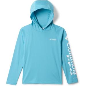 Columbia Youth PFG Terminal Tackle Long Sleeve Hoodie(Vintage Blue/White Logo)