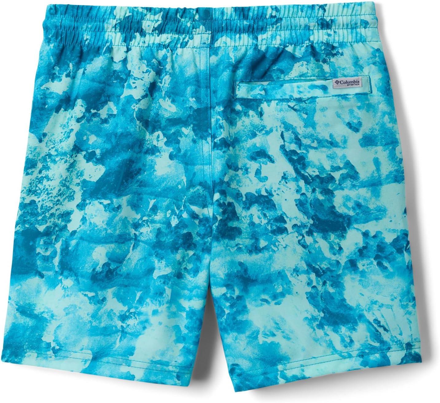 imageColumbia Boys PFG Rambler Printed Water ShortBlue Echo Seamoss