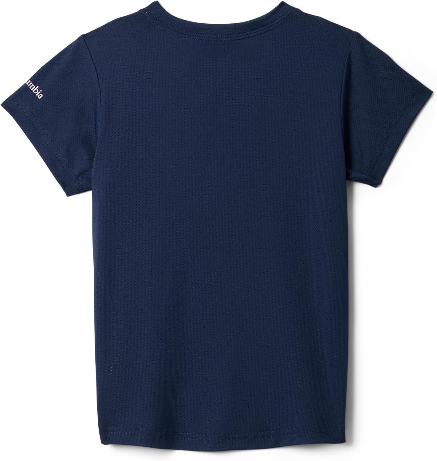 imageColumbia Girls Tech Trail Utility Short Sleeve Graphic CrewCollegiate NavyRainbow Ridge