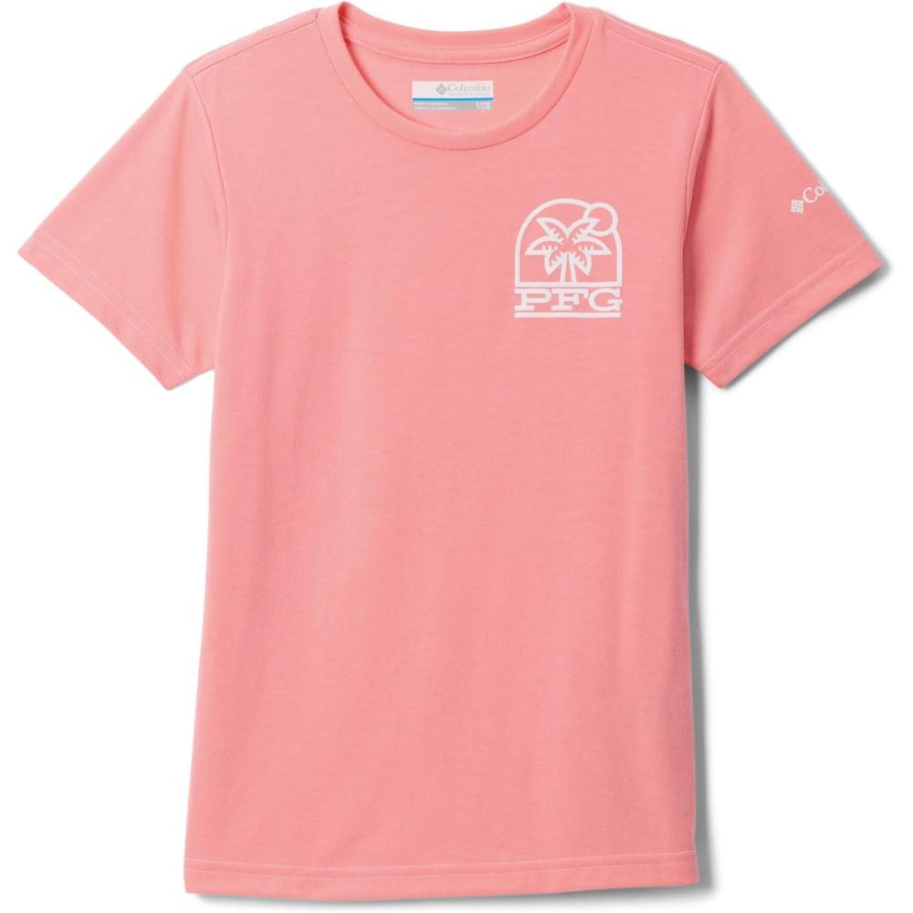 imageColumbia Girls PFG Palm Waves Short Sleeve TeeTiki Pink Graphic