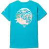 Columbia Girls’ PFG Palm Waves Short Sleeve Tee(Ocean Teal Graphic)
