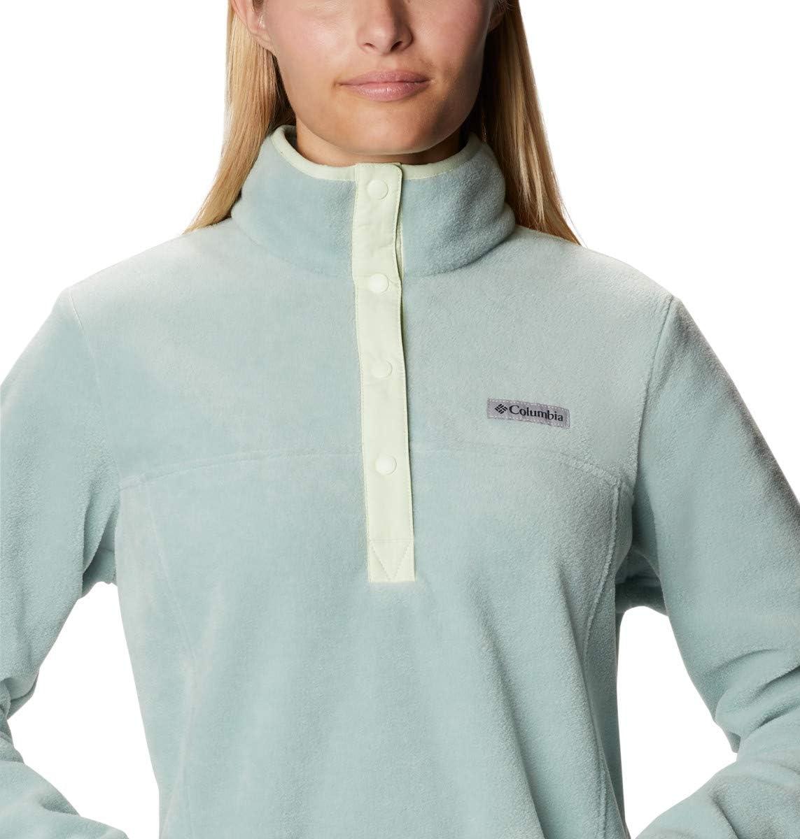 imageColumbia Womens Benton Springs Half Snap II Pull Over Fleece Jacket Dark StoneCanoeVintage Blue 3XAqua ToneLight Lime
