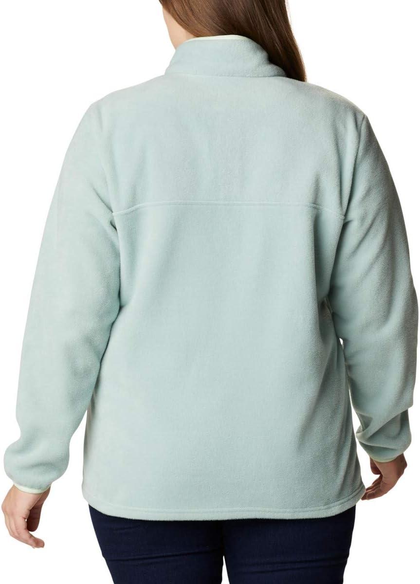 imageColumbia Womens Benton Springs Half Snap II Pull Over Fleece Jacket Dark StoneCanoeVintage Blue 3XAqua ToneLight Lime