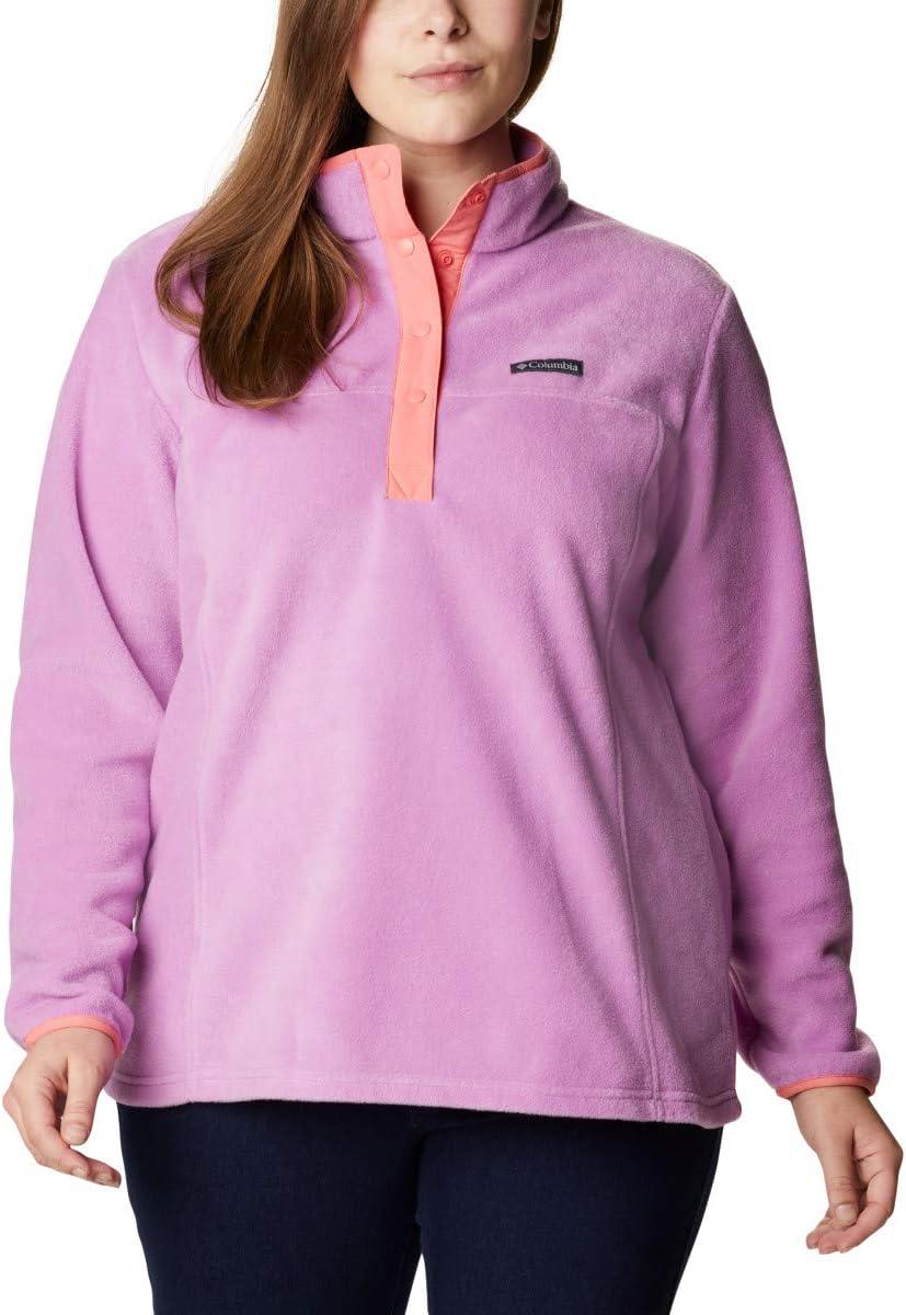 imageColumbia Womens Benton Springs Half Snap II Pull Over Fleece Jacket Dark StoneCanoeVintage Blue 3XBlossom PinkSalmon
