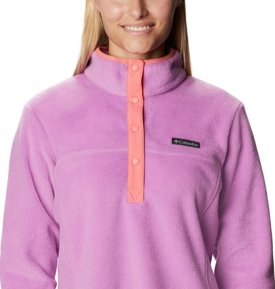 imageColumbia Womens Benton Springs Half Snap II Pull Over Fleece Jacket Dark StoneCanoeVintage Blue 3XBlossom PinkSalmon