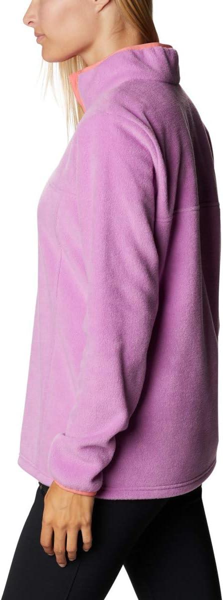 imageColumbia Womens Benton Springs Half Snap II Pull Over Fleece Jacket Dark StoneCanoeVintage Blue 3XBlossom PinkSalmon