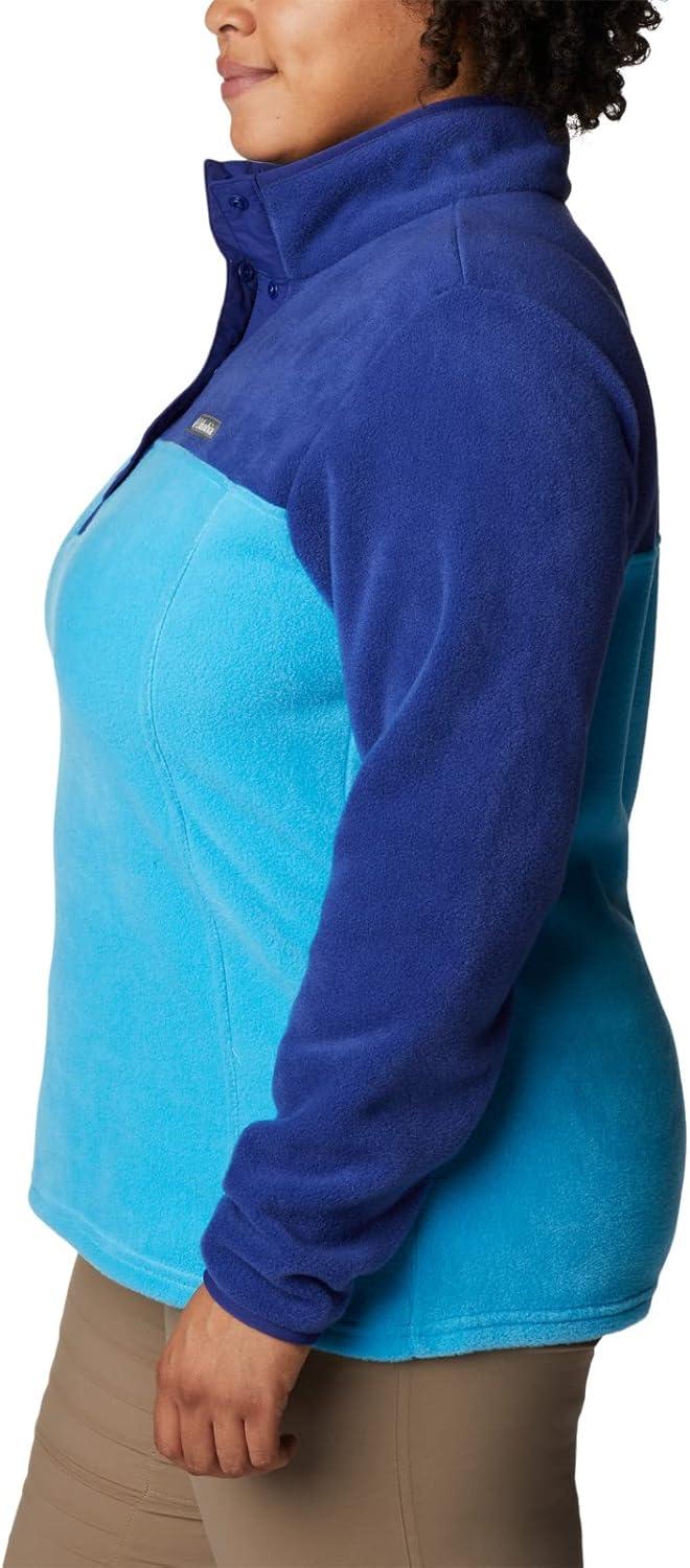 imageColumbia Womens Benton Springs Half Snap II Pull Over Fleece Jacket Dark StoneCanoeVintage Blue 3XBlue ChillDark Sapphire