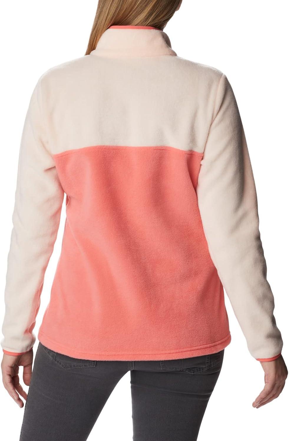 imageColumbia Womens Benton Springs Half Snap II Pull Over Fleece Jacket Dark StoneCanoeVintage Blue 3XBlush PinkPeach Blossom