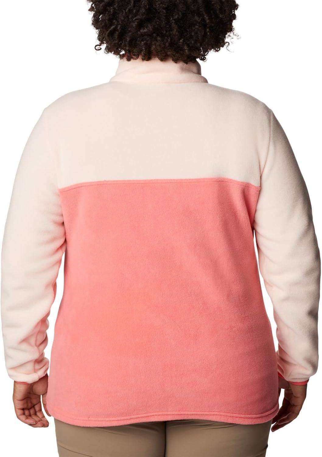 imageColumbia Womens Benton Springs Half Snap II Pull Over Fleece Jacket Dark StoneCanoeVintage Blue 3XBlush PinkPeach Blossom
