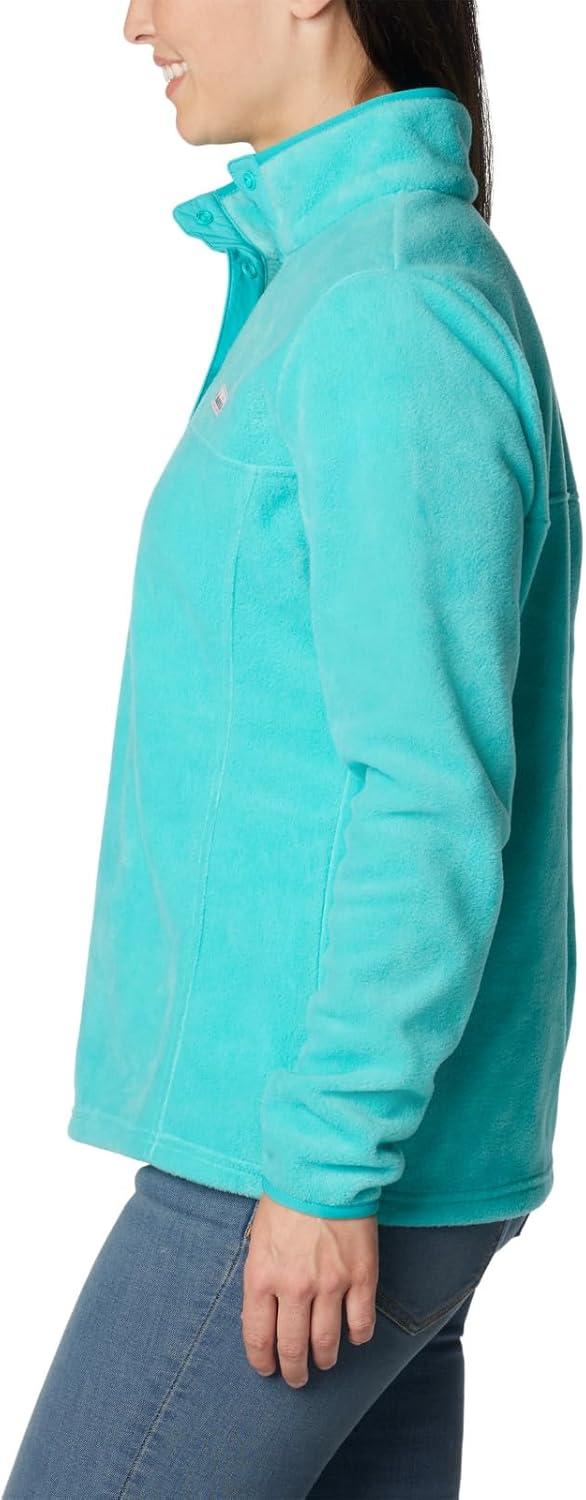 imageColumbia Womens Benton Springs Half Snap II Pull Over Fleece Jacket Dark StoneCanoeVintage Blue 3XBright Aqua