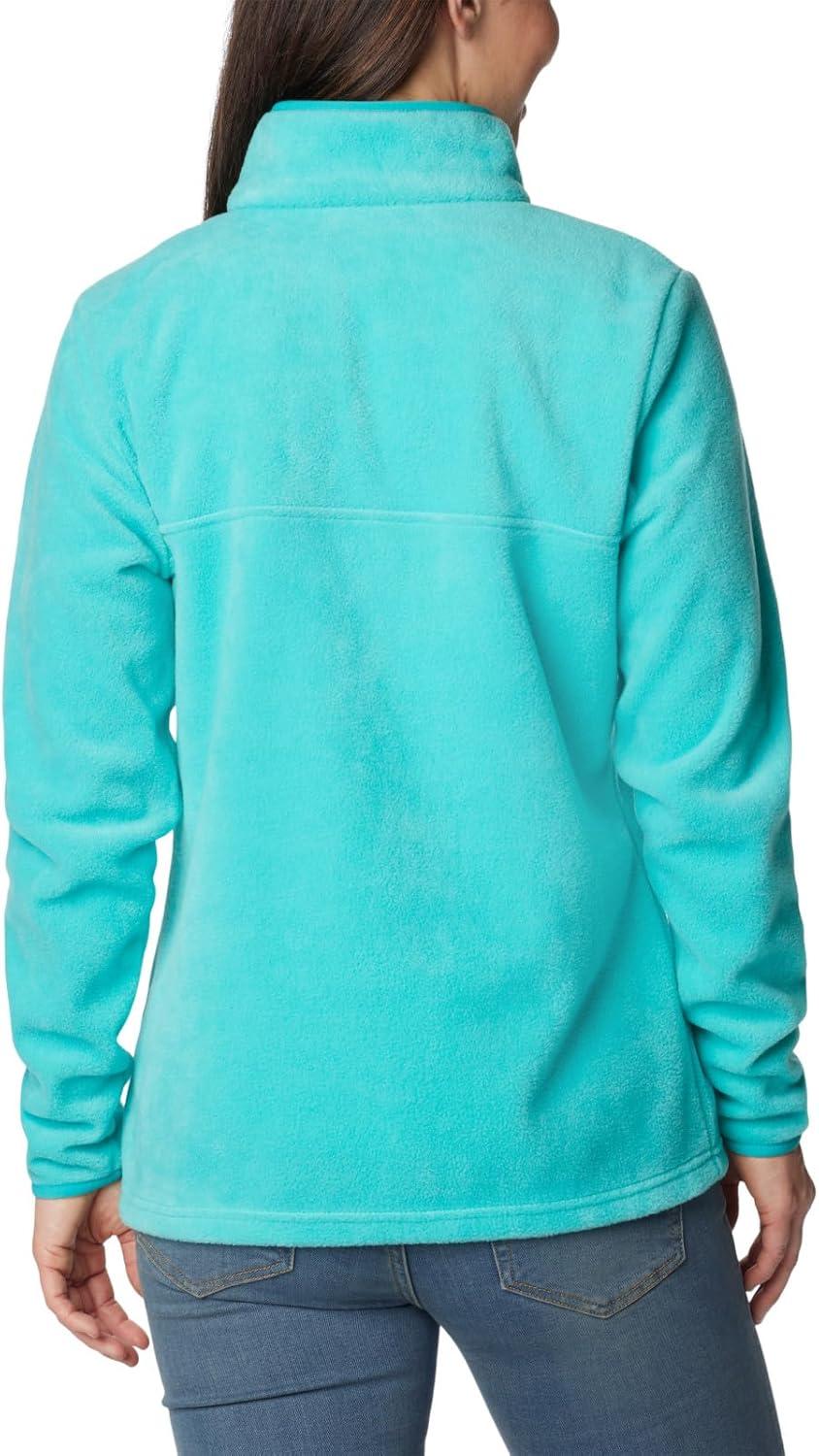 imageColumbia Womens Benton Springs Half Snap II Pull Over Fleece Jacket Dark StoneCanoeVintage Blue 3XBright Aqua