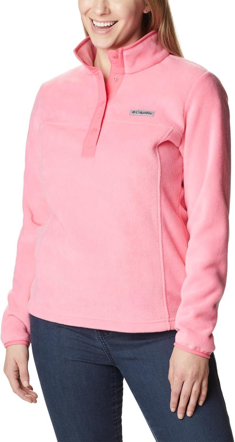 imageColumbia Womens Benton Springs Half Snap II Pull Over Fleece Jacket Dark StoneCanoeVintage Blue 3XCamellia Rose
