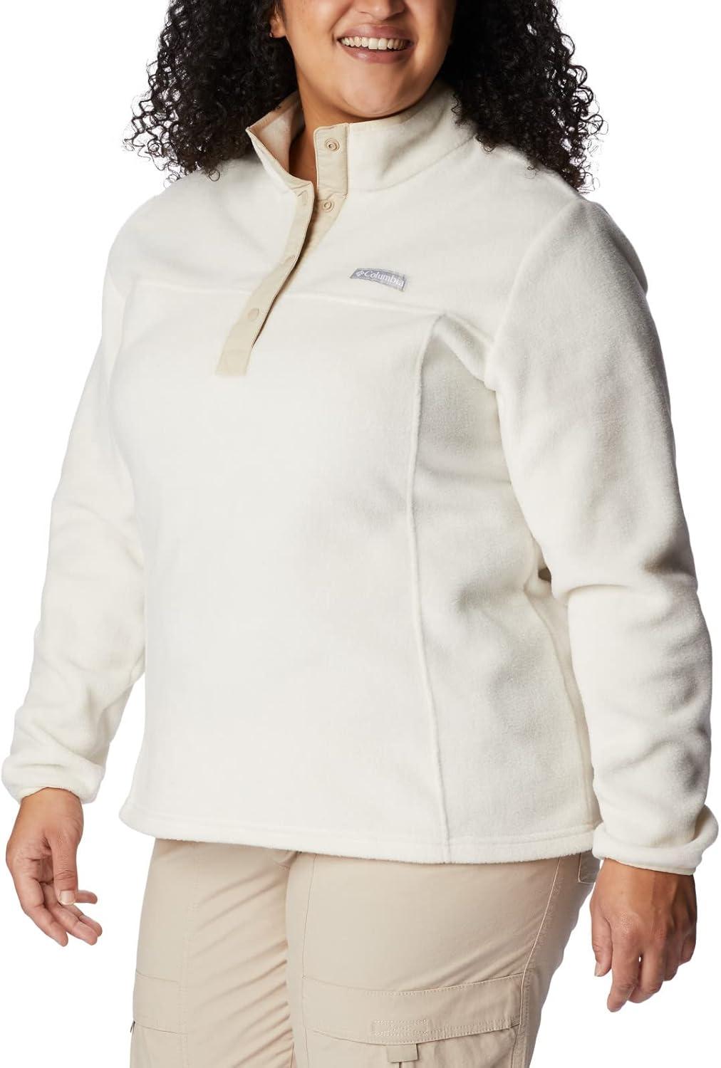 imageColumbia Womens Benton Springs Half Snap II Pull Over Fleece Jacket Dark StoneCanoeVintage Blue 3XChalkAncient Fossil