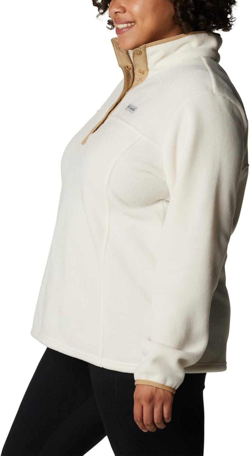 imageColumbia Womens Benton Springs Half Snap II Pull Over Fleece Jacket Dark StoneCanoeVintage Blue 3XChalkBeach