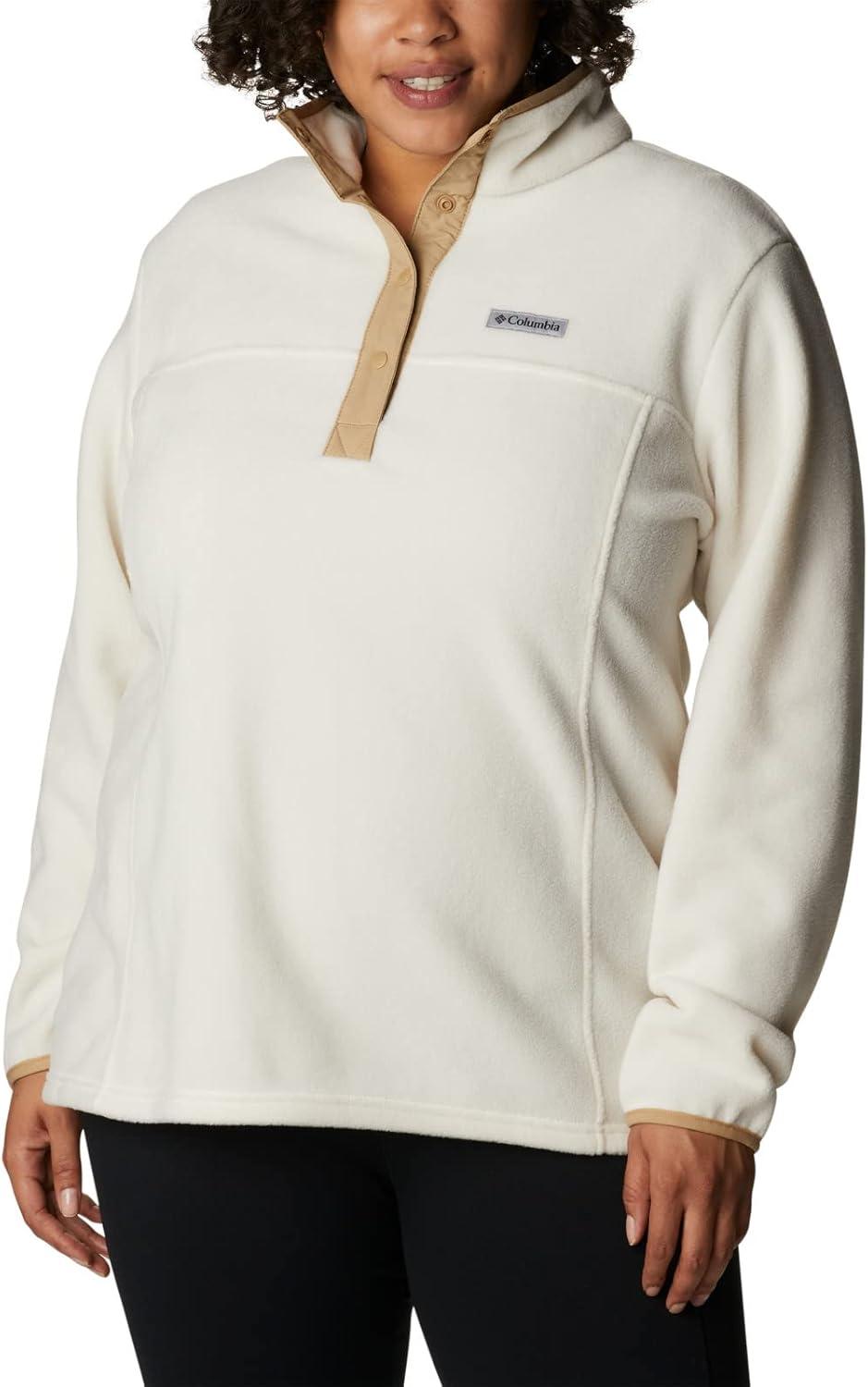 imageColumbia Womens Benton Springs Half Snap II Pull Over Fleece Jacket Dark StoneCanoeVintage Blue 3XChalkBeach