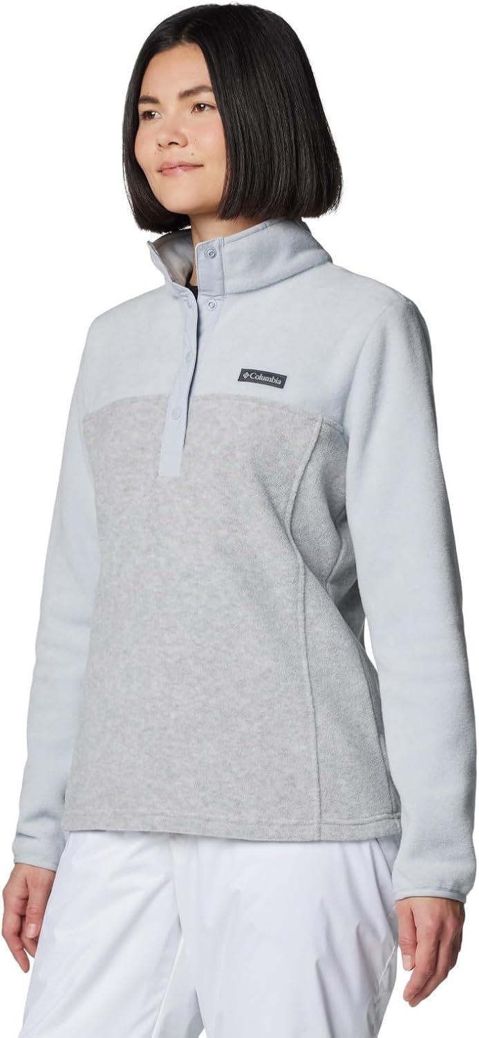 imageColumbia Womens Benton Springs Half Snap II Pull Over Fleece Jacket Dark StoneCanoeVintage Blue 3XCirrus Grey Heather