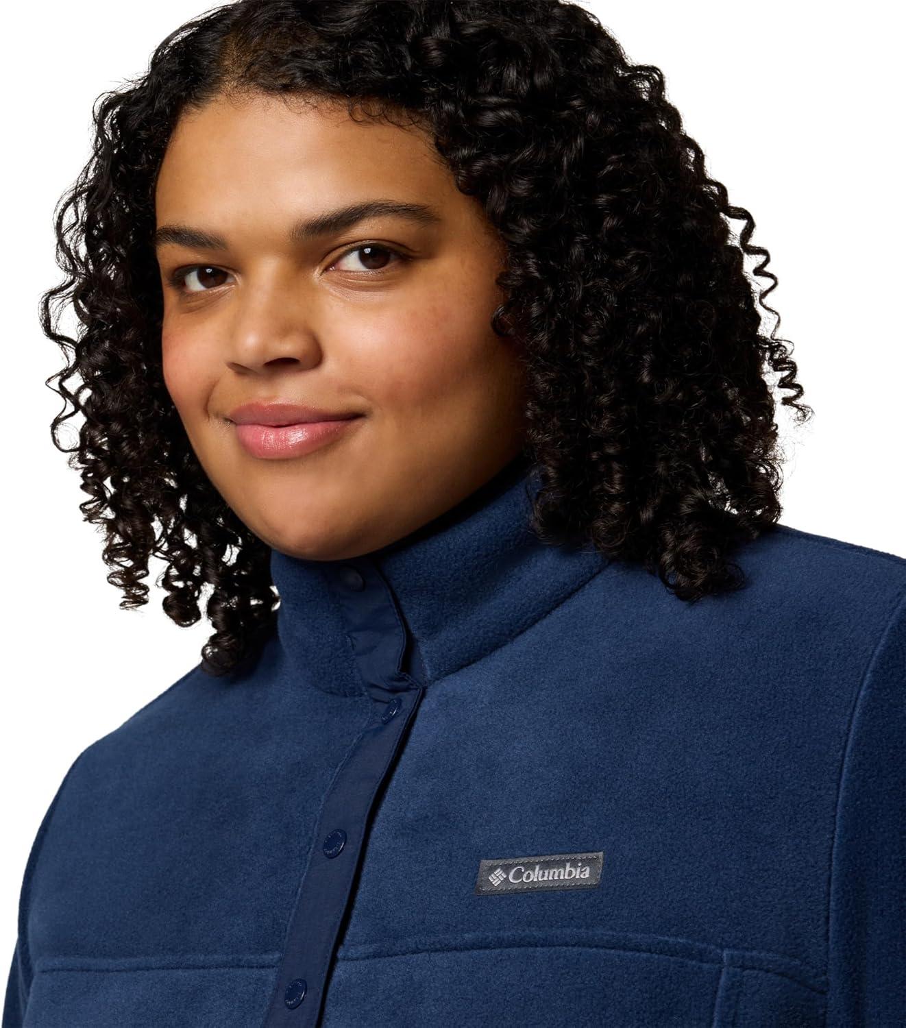 imageColumbia Womens Benton Springs Half Snap II Pull Over Fleece Jacket Dark StoneCanoeVintage Blue 3XCollegiate Navy