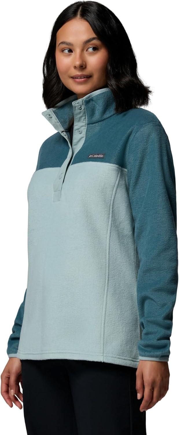 imageColumbia Womens Benton Springs Half Snap II Pull Over Fleece Jacket Dark StoneCanoeVintage Blue 3XCrushed BlueEverblue