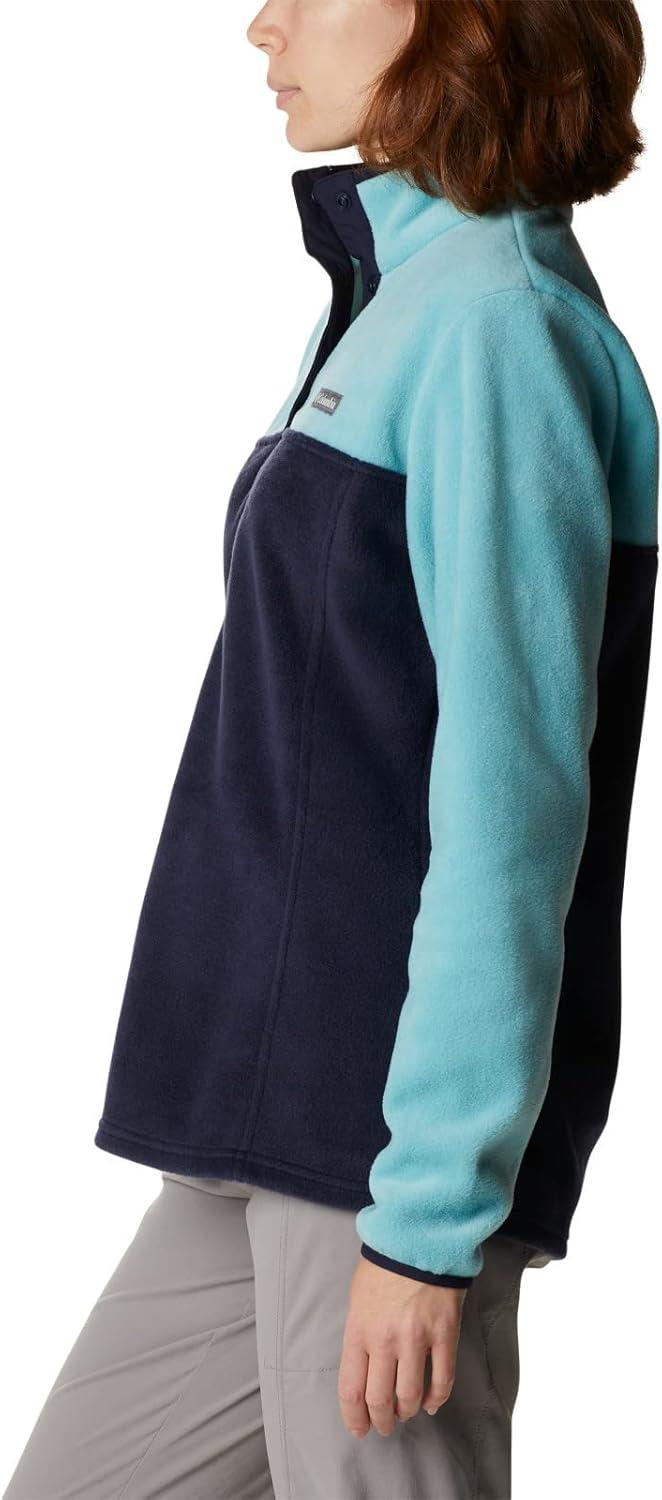 imageColumbia Womens Benton Springs Half Snap II Pull Over Fleece Jacket Dark StoneCanoeVintage Blue 3XDark NocturnalSea Wave