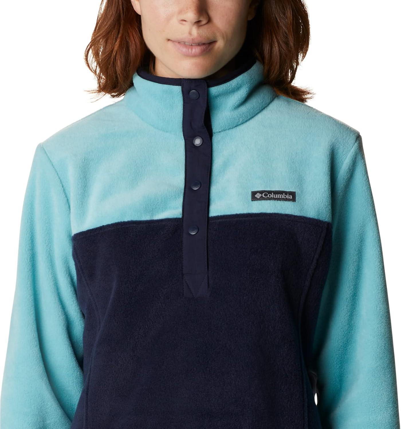 imageColumbia Womens Benton Springs Half Snap II Pull Over Fleece Jacket Dark StoneCanoeVintage Blue 3XDark NocturnalSea Wave