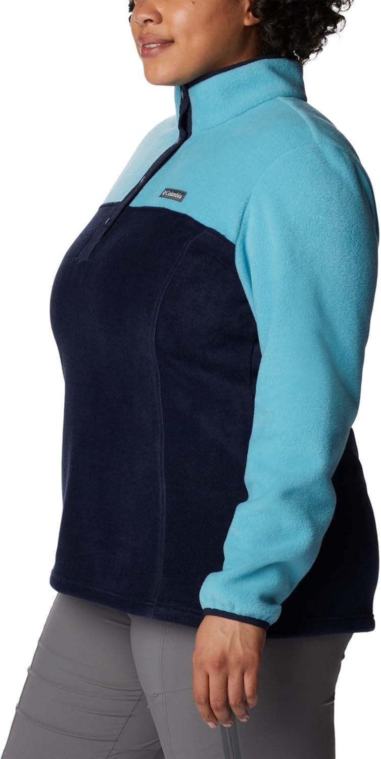 imageColumbia Womens Benton Springs Half Snap II Pull Over Fleece Jacket Dark StoneCanoeVintage Blue 3XDark NocturnalSea Wave