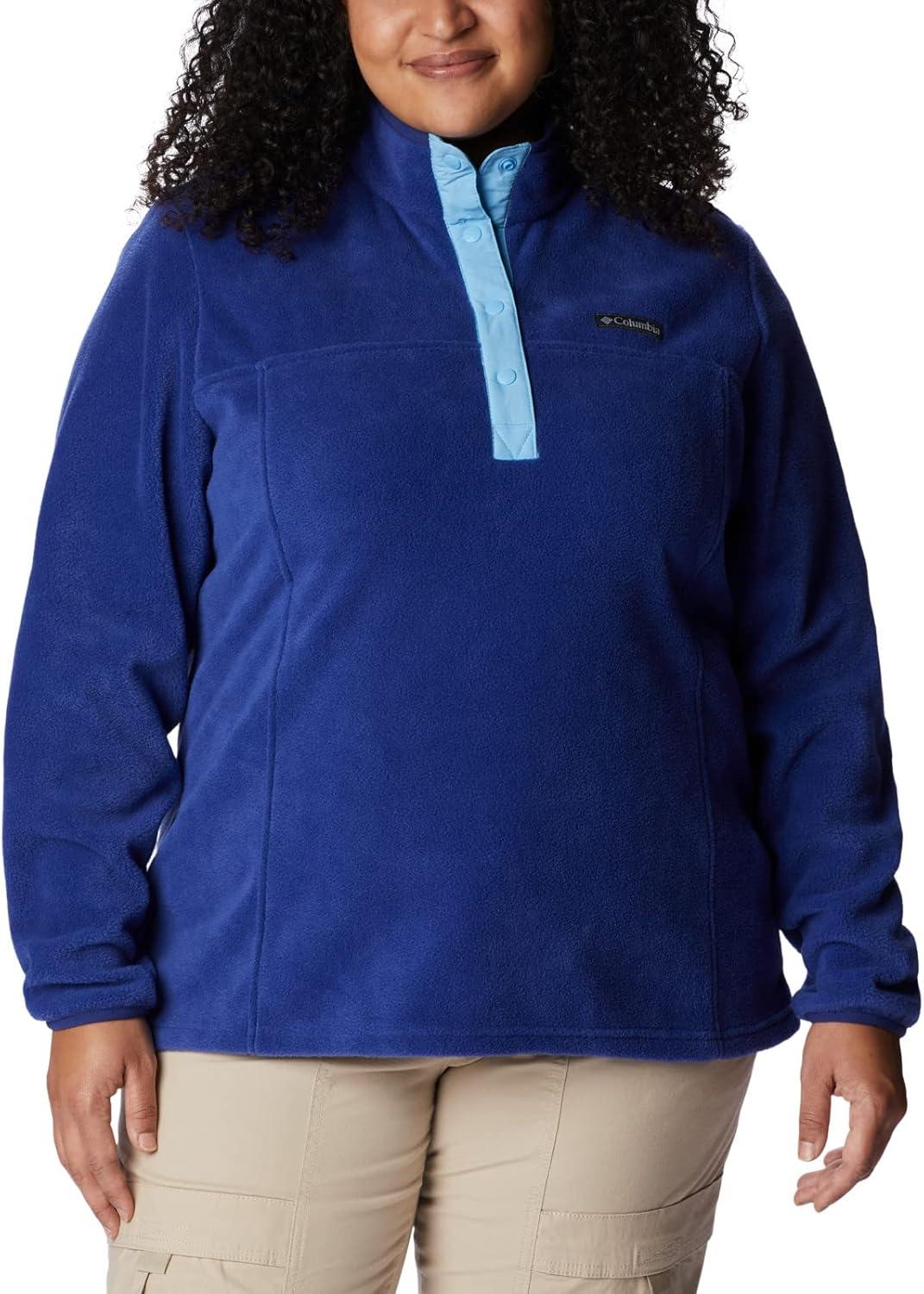 imageColumbia Womens Benton Springs Half Snap II Pull Over Fleece Jacket Dark StoneCanoeVintage Blue 3XDark SapphireVista Blue