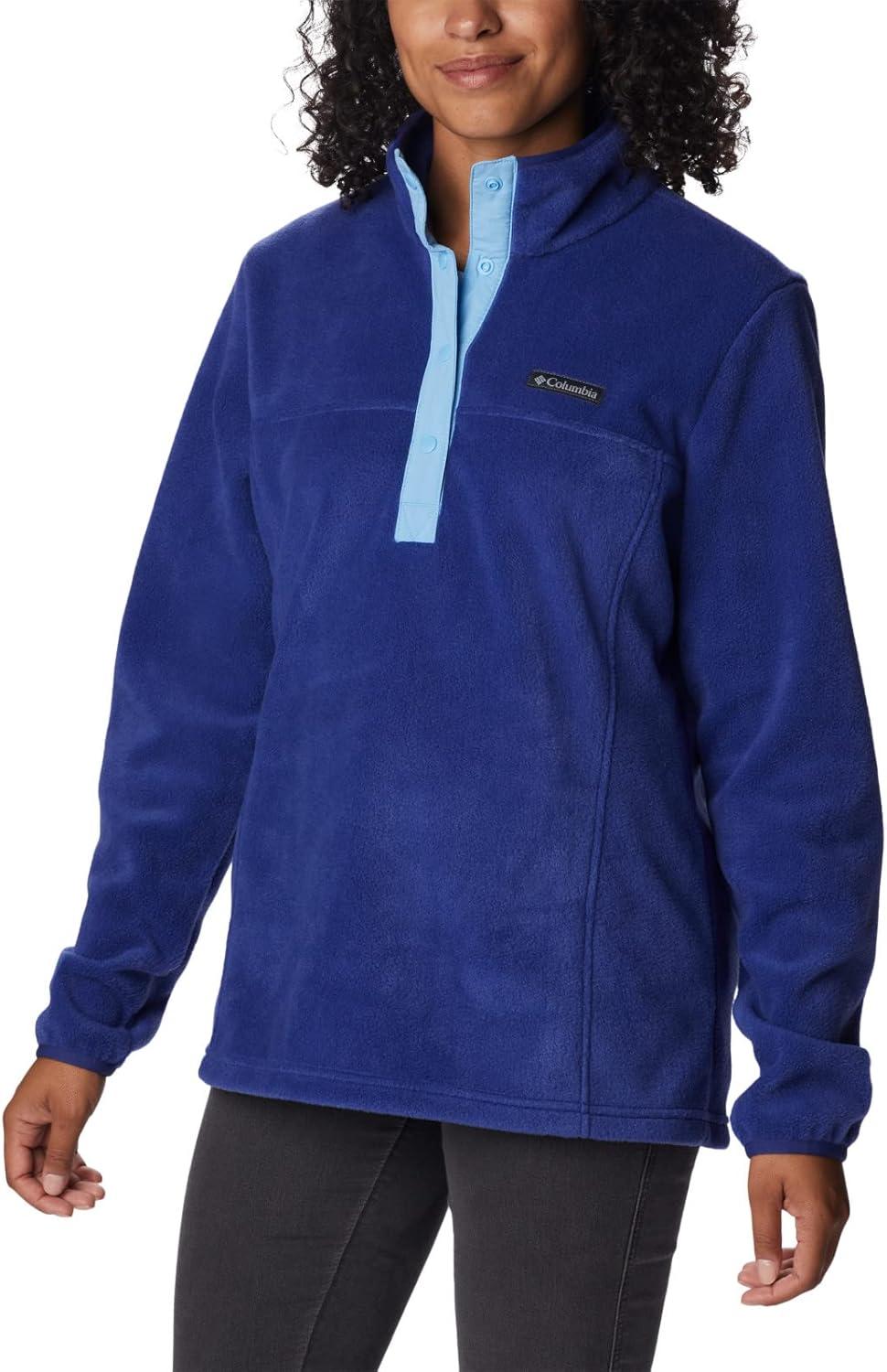 imageColumbia Womens Benton Springs Half Snap II Pull Over Fleece Jacket Dark StoneCanoeVintage Blue 3XDark SapphireVista Blue
