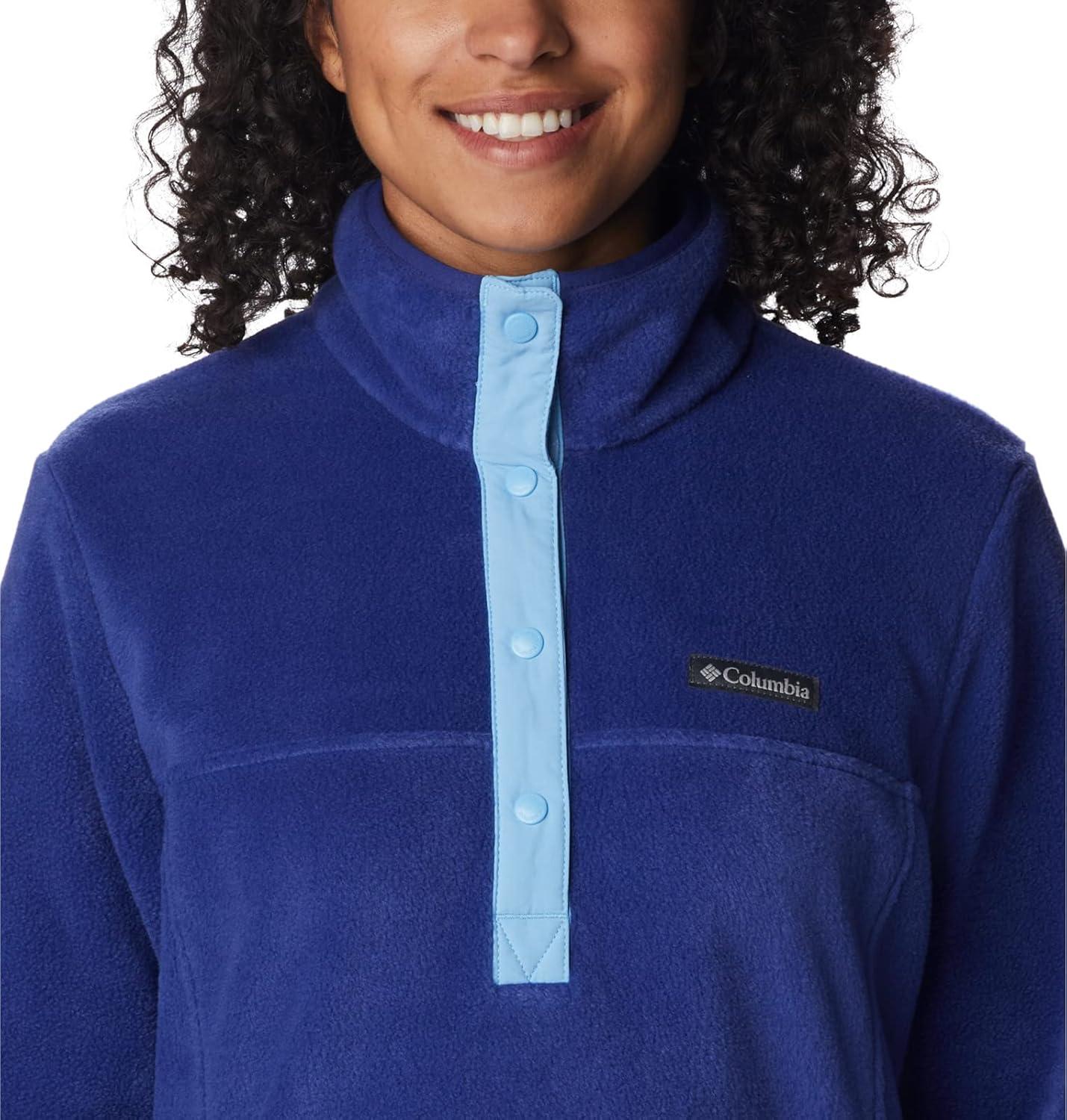 imageColumbia Womens Benton Springs Half Snap II Pull Over Fleece Jacket Dark StoneCanoeVintage Blue 3XDark SapphireVista Blue