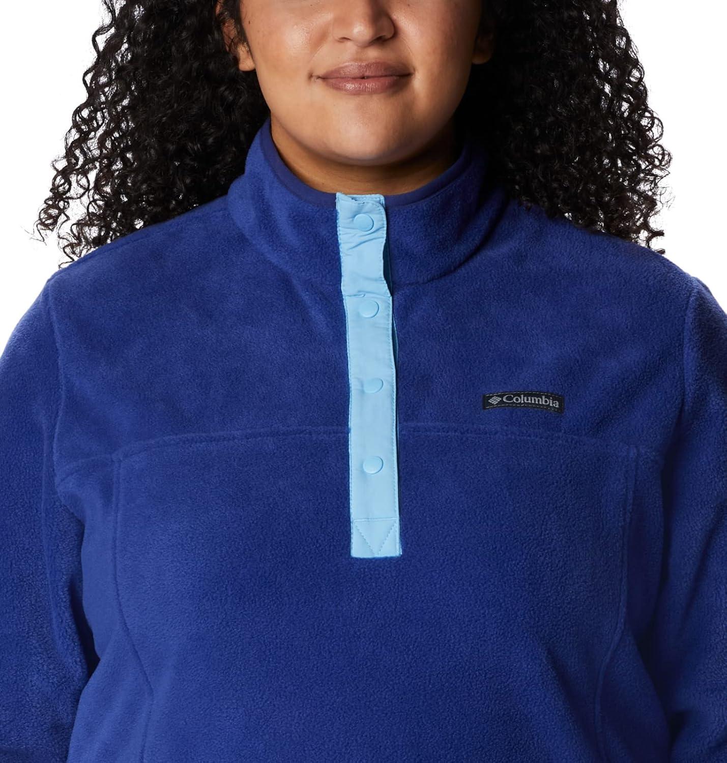 imageColumbia Womens Benton Springs Half Snap II Pull Over Fleece Jacket Dark StoneCanoeVintage Blue 3XDark SapphireVista Blue