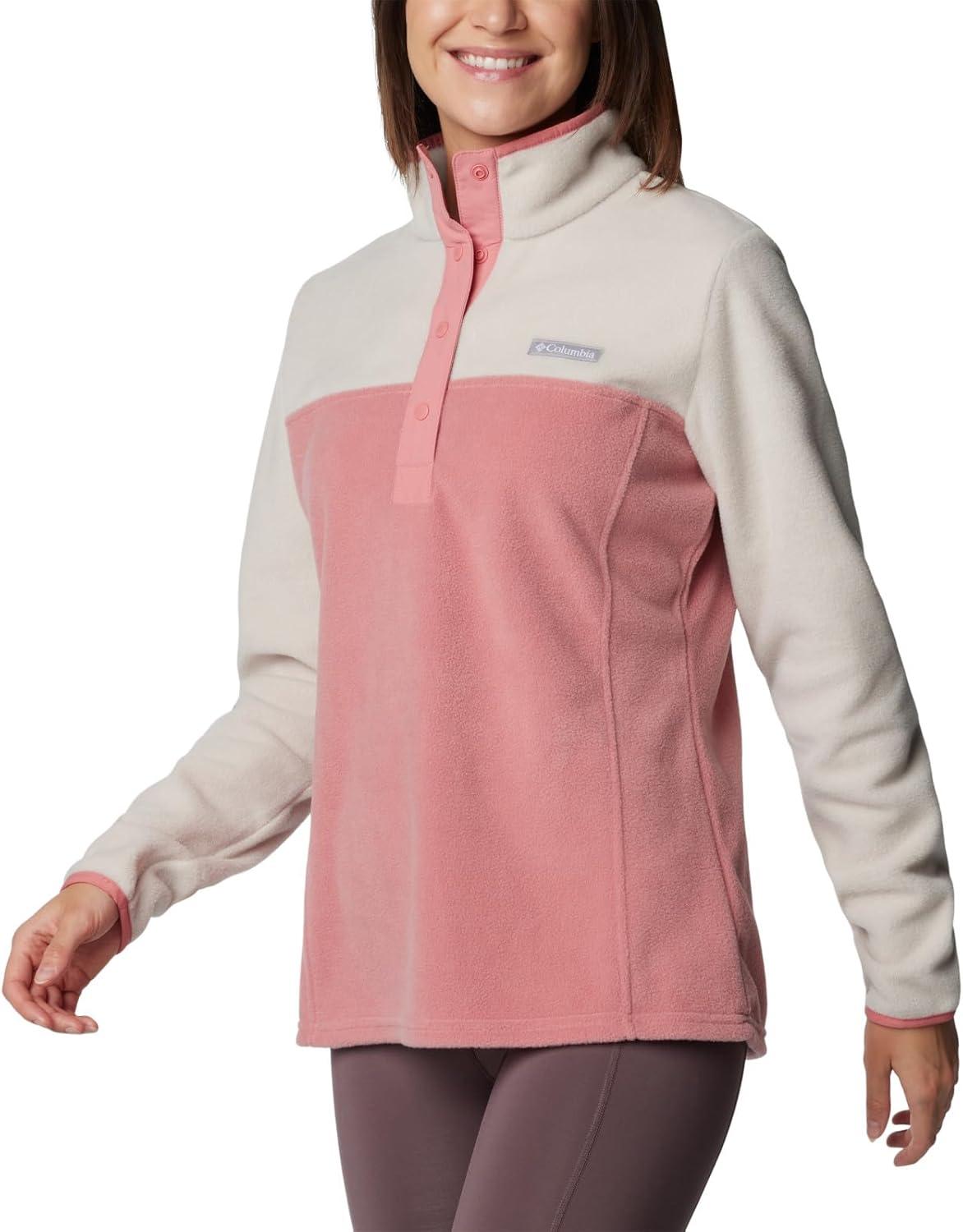 imageColumbia Womens Benton Springs Half Snap II Pull Over Fleece Jacket Dark StoneCanoeVintage Blue 3XDark StonePink Agave