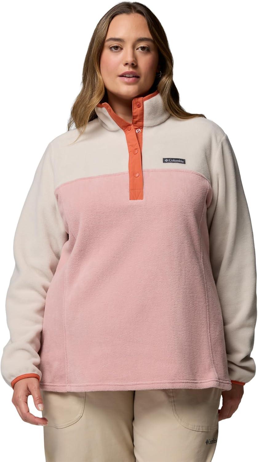 imageColumbia Womens Benton Springs Half Snap II Pull Over Fleece Jacket Dark StoneCanoeVintage Blue 3XEraser PinkDark StoneTuscan