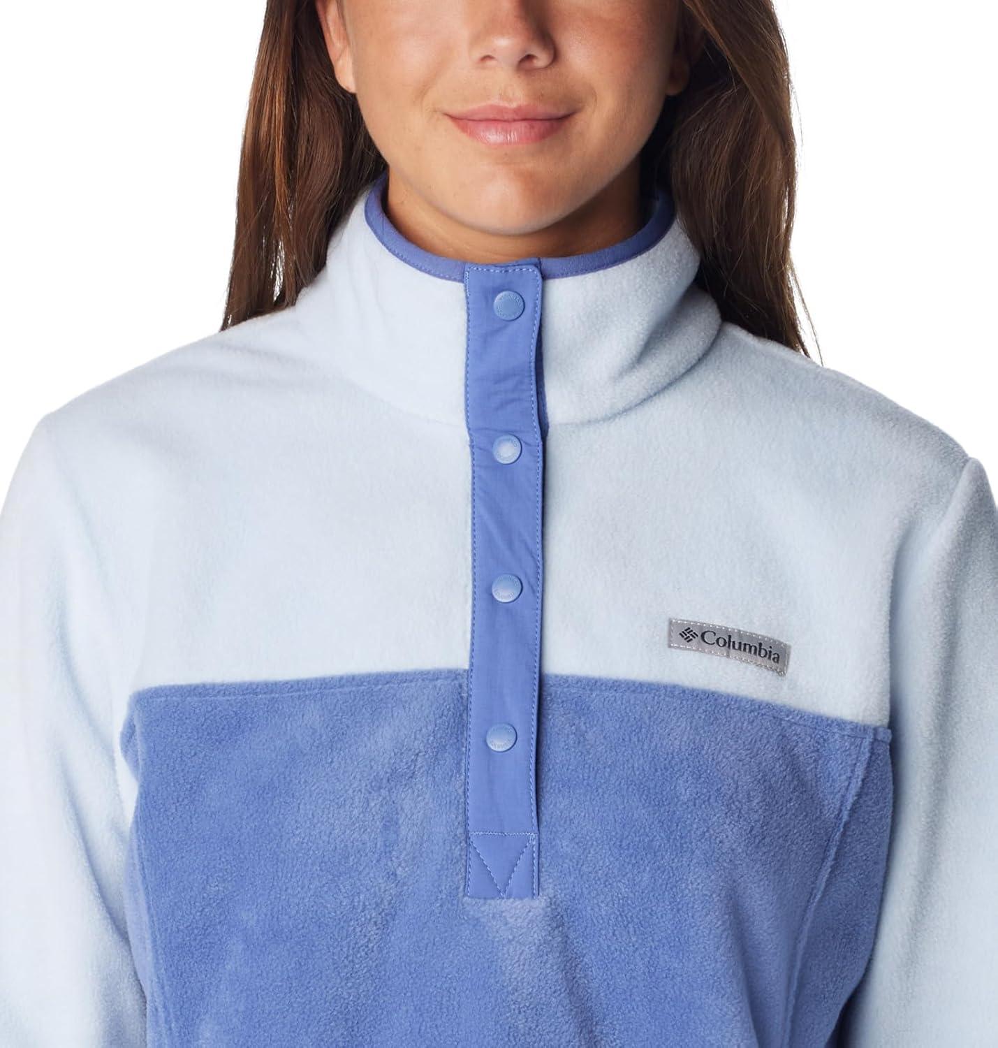 imageColumbia Womens Benton Springs Half Snap II Pull Over Fleece Jacket Dark StoneCanoeVintage Blue 3XEveWhisper
