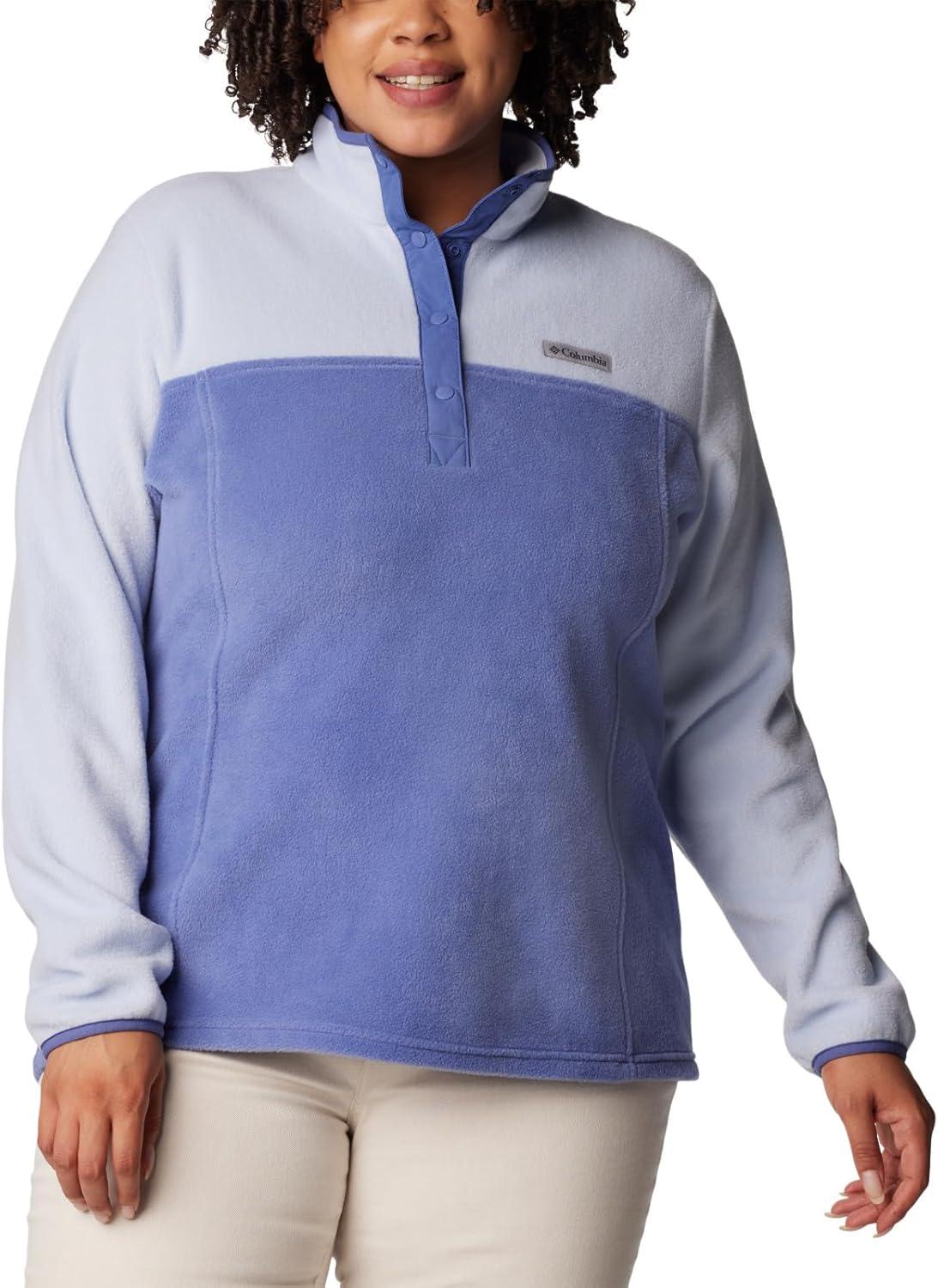 imageColumbia Womens Benton Springs Half Snap II Pull Over Fleece Jacket Dark StoneCanoeVintage Blue 3XEveWhisper