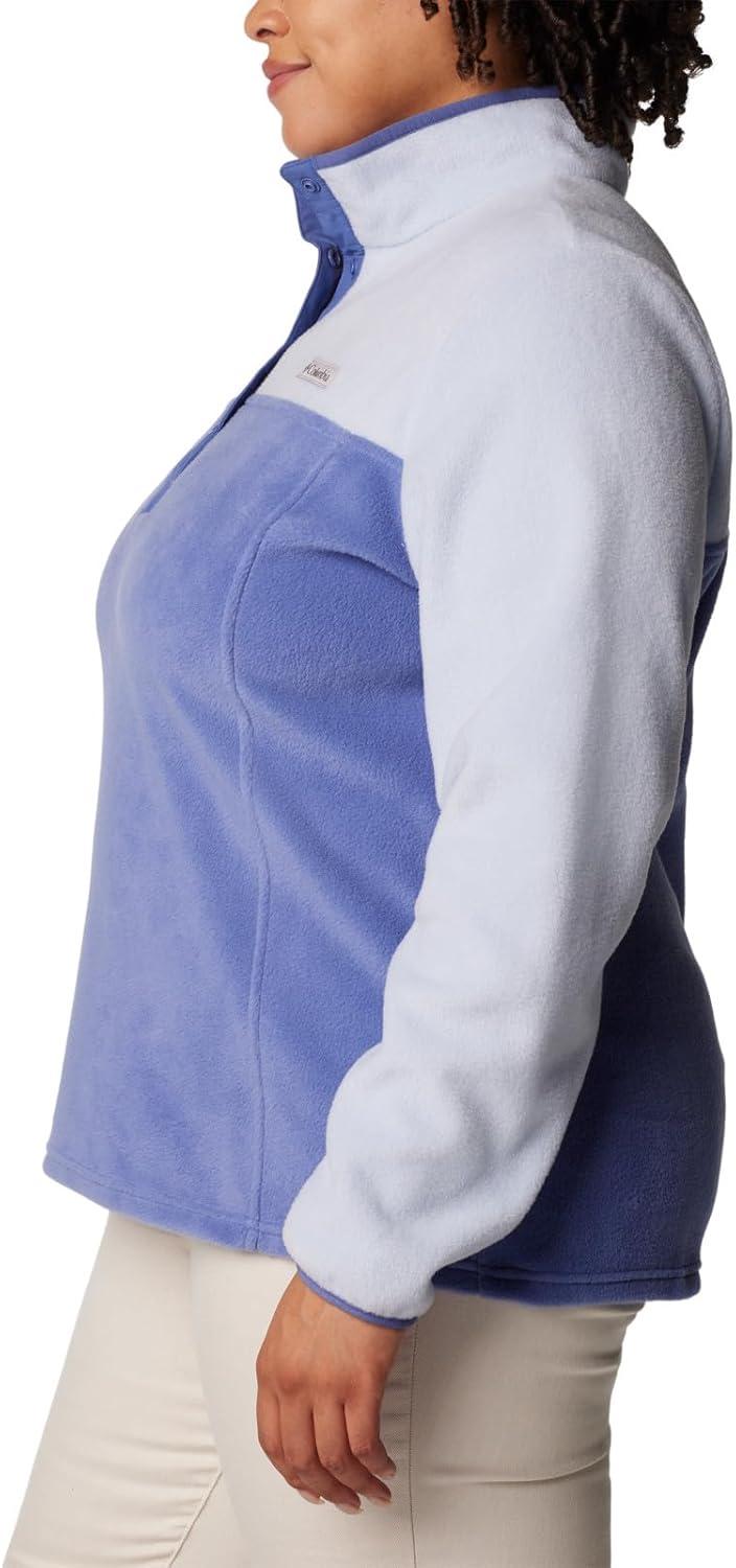 imageColumbia Womens Benton Springs Half Snap II Pull Over Fleece Jacket Dark StoneCanoeVintage Blue 3XEveWhisper