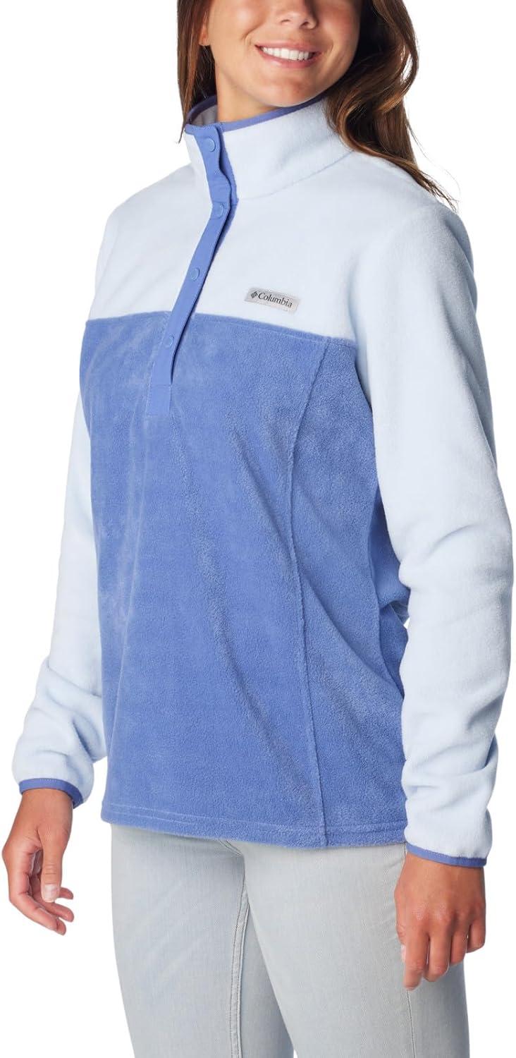 imageColumbia Womens Benton Springs Half Snap II Pull Over Fleece Jacket Dark StoneCanoeVintage Blue 3XEveWhisper