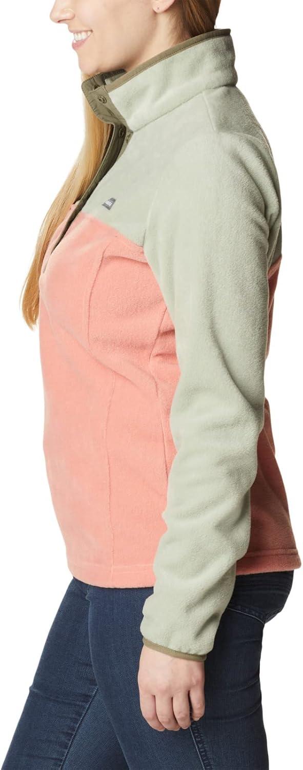 imageColumbia Womens Benton Springs Half Snap II Pull Over Fleece Jacket Dark StoneCanoeVintage Blue 3XFaded PeachSafariStone Green