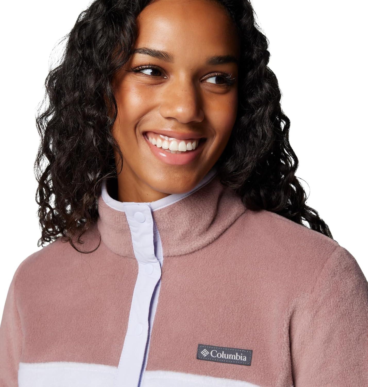 imageColumbia Womens Benton Springs Half Snap II Pull Over Fleece Jacket Dark StoneCanoeVintage Blue 3XFigSnowdrift