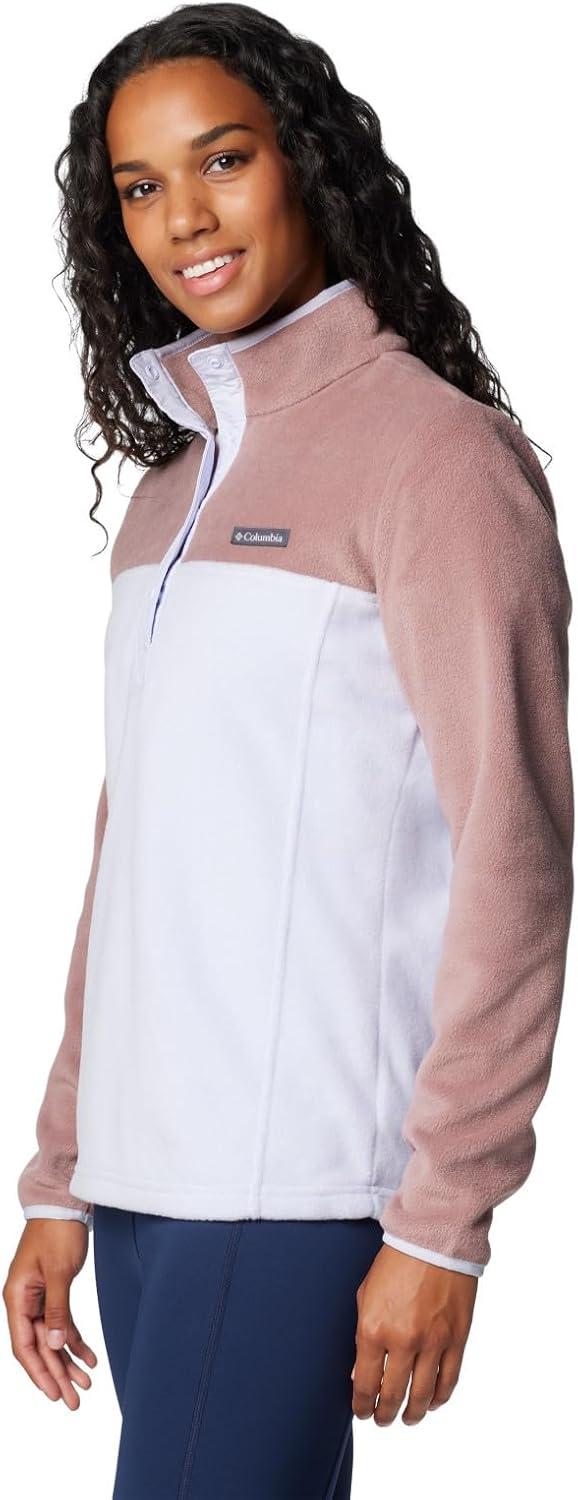imageColumbia Womens Benton Springs Half Snap II Pull Over Fleece Jacket Dark StoneCanoeVintage Blue 3XFigSnowdrift