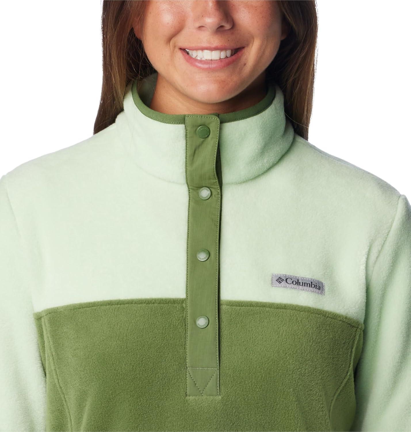 imageColumbia Womens Benton Springs Half Snap II Pull Over Fleece Jacket Dark StoneCanoeVintage Blue 3XGreen