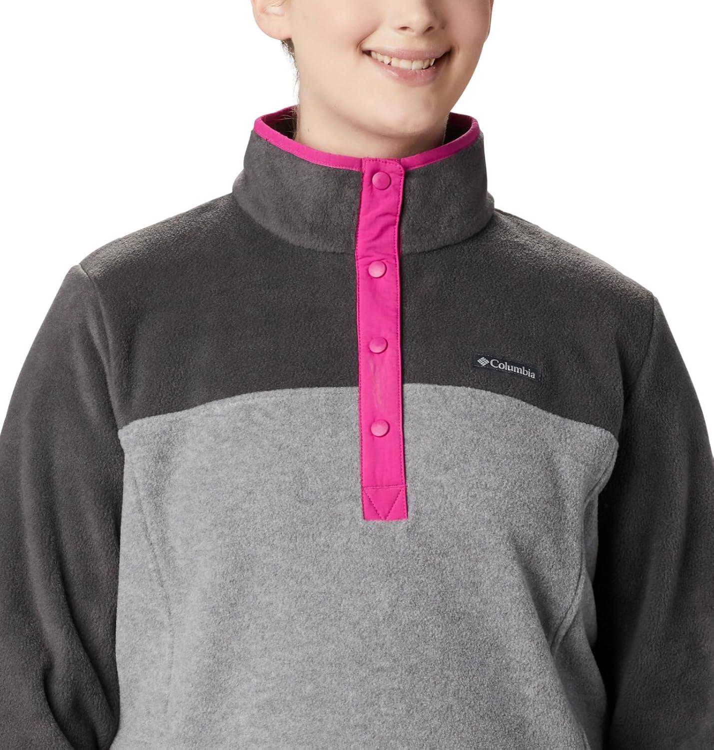 imageColumbia Womens Benton Springs Half Snap II Pull Over Fleece Jacket Dark StoneCanoeVintage Blue 3XLight Grey HeatherShark