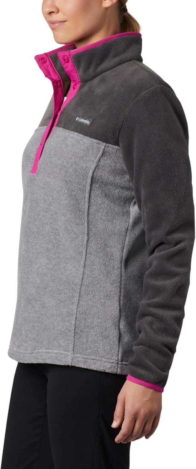 imageColumbia Womens Benton Springs Half Snap II Pull Over Fleece Jacket Dark StoneCanoeVintage Blue 3XLight Grey HeatherShark