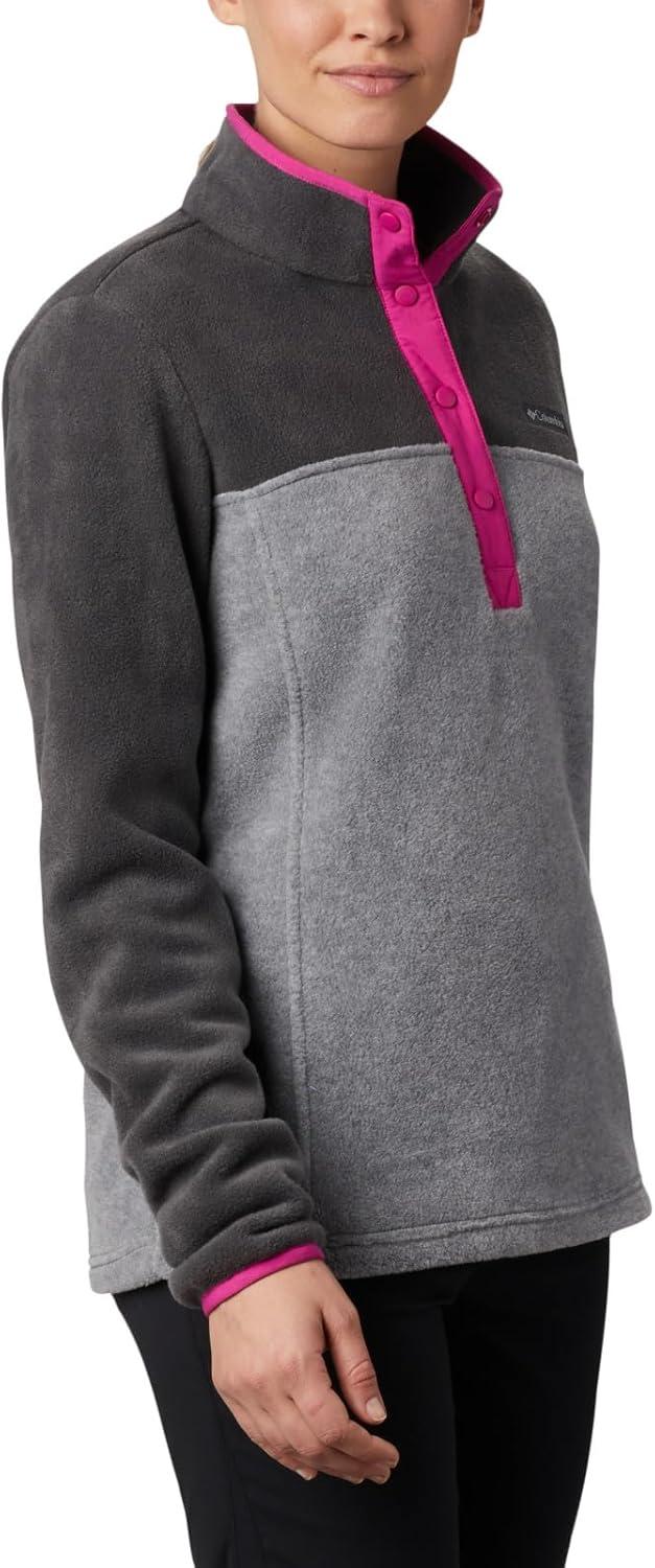 imageColumbia Womens Benton Springs Half Snap II Pull Over Fleece Jacket Dark StoneCanoeVintage Blue 3XLight Grey HeatherShark