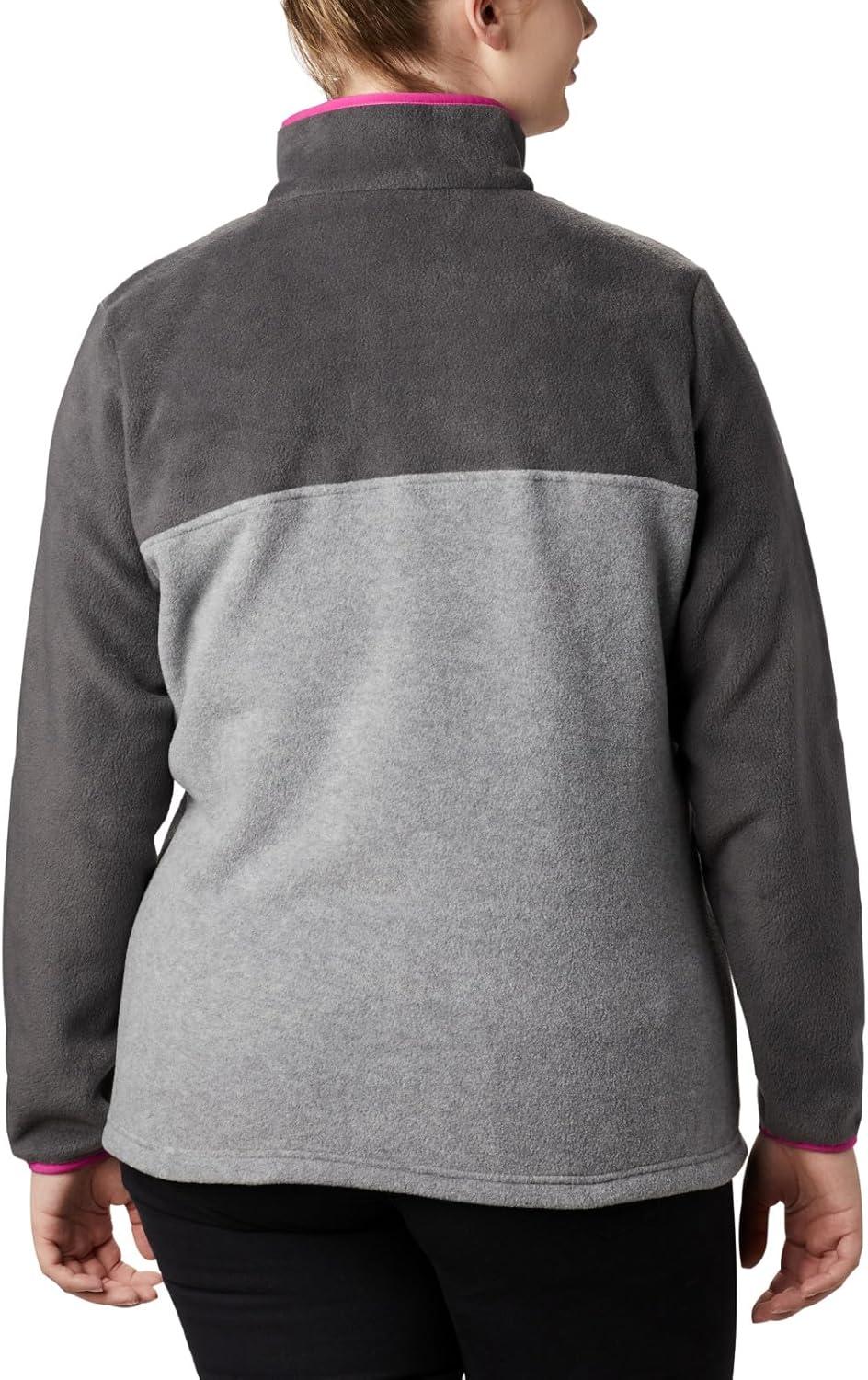 imageColumbia Womens Benton Springs Half Snap II Pull Over Fleece Jacket Dark StoneCanoeVintage Blue 3XLight Grey HeatherShark