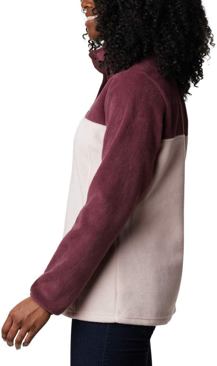 imageColumbia Womens Benton Springs Half Snap II Pull Over Fleece Jacket Dark StoneCanoeVintage Blue 3XMalbecMineral Pink