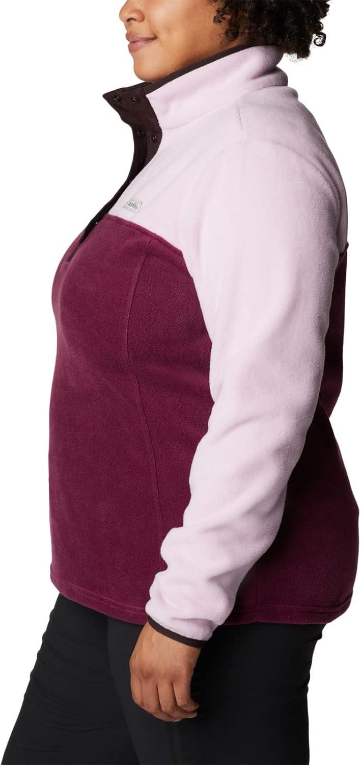 imageColumbia Womens Benton Springs Half Snap II Pull Over Fleece Jacket Dark StoneCanoeVintage Blue 3XMarionberryAura